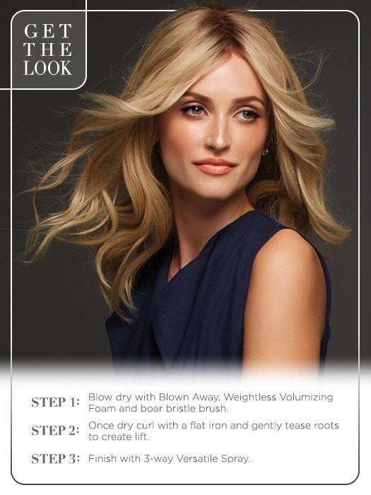 Get the look! 12FS8 SHADED PRAILINE | Light Gold Blonde and Pale Natural Blonde Blend, Shaded with Dark Brown