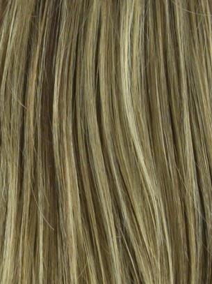 Color Butter-Pecan = Rooted Dark with a Light Golden Blonde base with Brown and Medium Auburn 50/50 blend lowlights