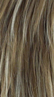 Color Nutmeg-F = Rooted Dark with Honey Brown base with Platinum Blonde highlight