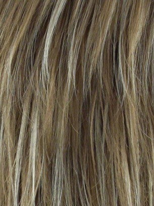 Color Nutmeg-F = Rooted Dark with Honey Brown base with Platinum Blonde highlight