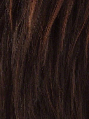Color Razberry-Ice-R=Rooted Dark Medium Auburn base with Copper and Strawberry Blonde highlights