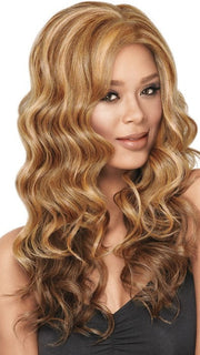 Color F2016 = 	Medium Dark Brown, Medium and Light Auburn | Goddess Waves by Sherri Shepherd
