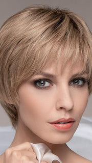 IVORY by ELLEN WILLE in SANDY-BLONDE-ROOTED | Medium Honey Blonde, Light Ash Blonde, and Lightest Reddish Brown blend with Dark Roots