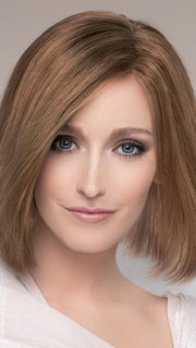 PRESTIGE by ELLEN WILLE in MOCCA ROOTED | Medium Brown, Light Brown, and Light Auburn Blend with Dark Roots