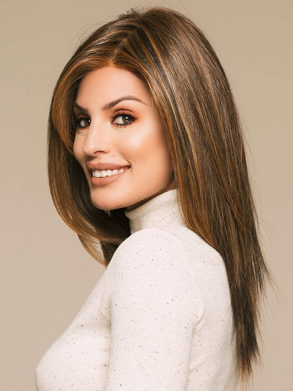 SHOW STOPPER by RAQUEL WELCH in RL8/29 HAZELNUT | Warm Medium Brown Evenly Blended with Ginger Blonde