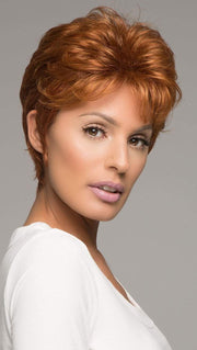 WHISPER by RAQUEL WELCH in R28S GLAZED FIRE | Fiery Red with Bright Red Highlight on Top