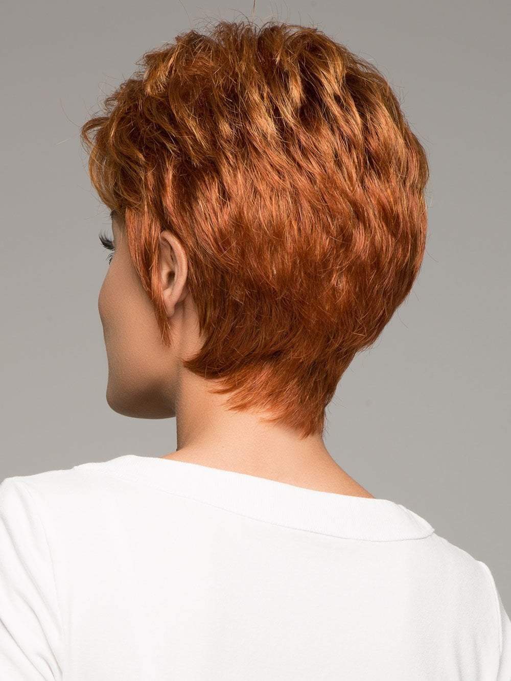 WHISPER by RAQUEL WELCH in R28S GLAZED FIRE | Fiery Red with Bright Red Highlight on Top