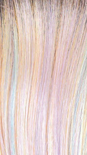 PASTEL-RAINBOW-R | Pearl Base mixed with Lavender, Mint, and Sunny Yellow with Dark Roots
