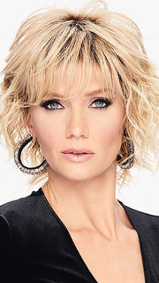 BREEZY WAVE CUT by HAIRDO in SS14/88 SHADED GOLDEN WHEAT | Medium Blonde streaked with Pale Gold highlights, Medium Brown roots
