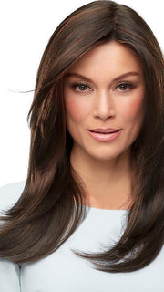 KAIA by JON RENAU in FS4/33/30A MIDNIGHT COCOA | Dark Brown, Medium Red, Medium Natural Red Blonde/Brown Blend with Medium Natural Red Blonde/Brown Blend Bold Highlights