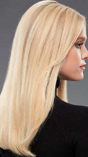 7 easiPieces and 1 easiPart 18” HH by EASIHAIR in color FS24/102S12 LAGUNA BLONDE | Lt Gold Brown w/ Pale Natural Gold Blonde Blend, Shaded w/ Med Brown