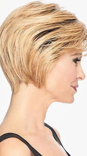 Textured bangs are easily worn onto the face or swept to the side