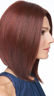 A Sheer Indulgence™ temple-to-temple lace front allows the hair to be brushed toward the face or swept back