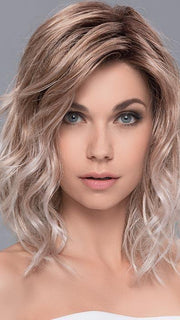 TOUCH by ELLEN WILLE in CANDY BLONDE ROOTED | Pearl platinum blonde mixed with light reddish brown and pure white