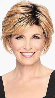 SHATTERED BOB by HAIRDO in SS25 SHADED GINGER BLONDE | Golden Blonde with subtle highlights, Medium Brown roots