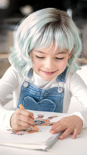ELSIE by Amore in SEAGLASS-R | Light Sea Foam Green with Dark Brown Roots