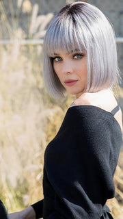 NICO by RENE OF PARIS in SMOKY-GRAY-R | Medium gray with silver highlights and blue undertones with dark roots