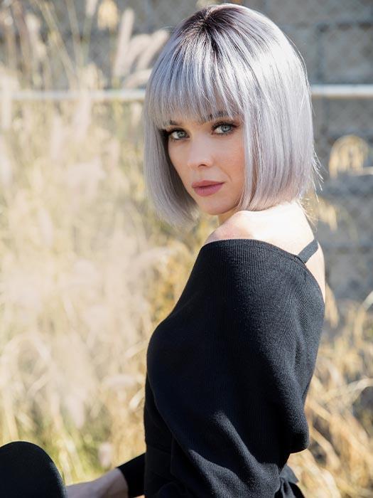 NICO by RENE OF PARIS in SMOKY-GRAY-R | Medium gray with silver highlights and blue undertones with dark roots