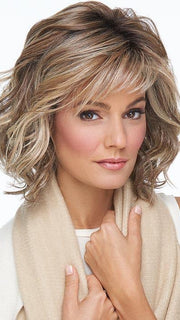 EDITOR'S PICK ELITE by RAQUEL WELCH in RL12/22SS SHADED CAPPUCCINO | Light Golden Brown Evenly Blended with Cool Platinum Blonde Highlights with Dark Roots
