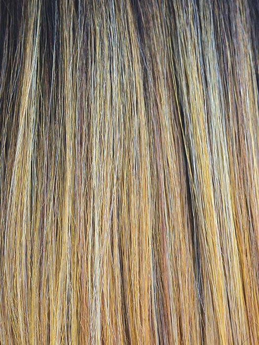 SUNKISS | Honey Gold, Strawberry Blonde, and Light Blonde Blend with Medium Brown Roots