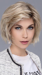 FRENCH by ELLEN WILLE in SANDY-BLONDE-ROOTED | Medium Honey Blonde, Light Ash Blonde, and Lightest Reddish Brown blend with Dark Roots