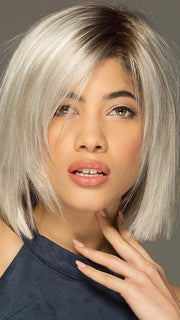 ELLIS by ESTETICA in SILVERSUNRT8 | ICED BLONDE WITH SOFT SAND & GOLDEN BROWN ROOTS
