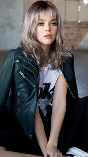 MILK-TEA-LR | Creamy beige with longer dark roots