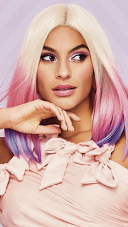 BLONDE & BLOOMING by Hairdo in BLONDE-BLOOMING | Platinum Blonde transitions to Dip Dyed Tulip Pink and Lilac Purple Ends