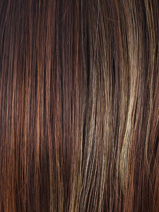 RAZBERRY ICE R | Rooted Dark Auburn with Medium Auburn Base with Copper and Strawberry Blonde Highlights