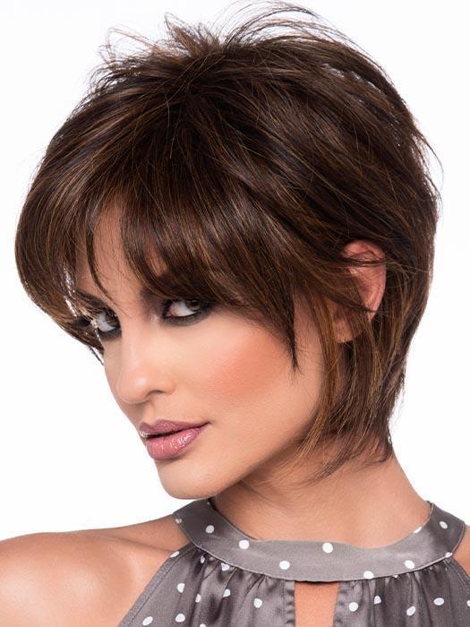 WHITNEY by ENVY in CHOCOLATE CARAMEL | Medium Brown with Soft Red and Blonde highlights