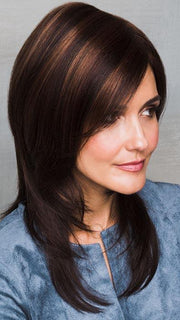 The Myu Wig by Sentoo is a shag style with long face-framing layers in the front