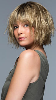 RH12/26RT4 | Light Brown with Chunky Golden Blonde Highlights and Dark Brown Roots