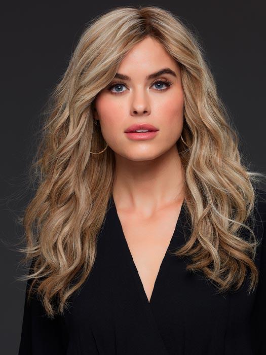 ANGIE by JON RENAU IN 12FS12 MALIBU BLONDE | Lt Gold Brown, Lt Natural Gold Blonde & Pale Natural Gold-Blonde Blend, Shaded w/ Lt Gold Brown