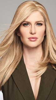 GAME CHANGER by RAQUEL WELCH in R1621S GLAZED SAND | Dark Natural Blonde with Cool Ash Blonde Highlights on Top