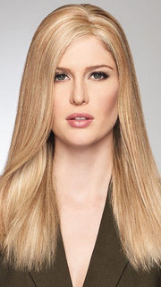 GAME CHANGER by RAQUEL WELCH in R1621S GLAZED SAND | Dark Natural Blonde with Cool Ash Blonde Highlights on Top