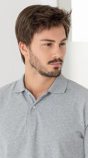 This synthetic style features a lace front, monofilament crown, and wefted sides and back