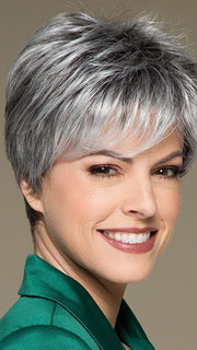 COCO by ELLEN WILLE in SALT-PEPPER-MIX | Light Natural Brown with 75% Gray, Medium Brown with 70% Gray and Pure White Blend