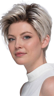The monofilament top provides off-the-face styling with a natural-looking hairline and realistic scalp