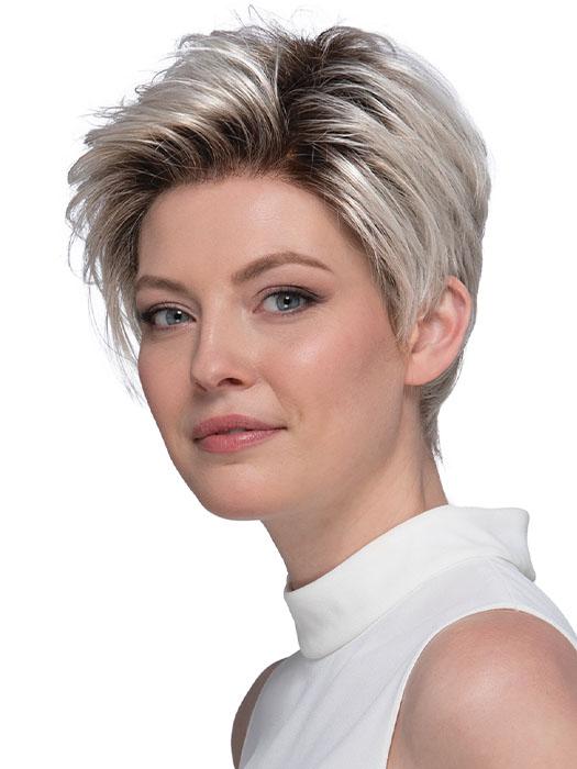 The monofilament top provides off-the-face styling with a natural-looking hairline and realistic scalp