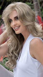 BRIANNA by Envy in GINGER CREAM | Dark Beige Blonde underneath highlighted on top with Light Beige Blonde
