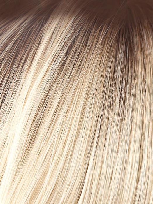 CHAMPAGNE ROOTED | Light Beige Blonde, Medium Honey Blonde, and Platinum Blonde blend with Dark Roots