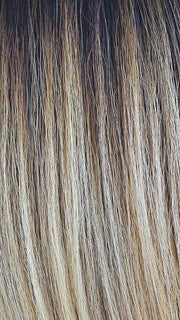 BLONDE-AMBITION | Creamy Blond with Gold and Champagne Highlights and a Dark Brown Long Root