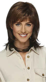 EVETTE by ESTETICA in R6LF29 | Chestnut Brown Lightening to Bright Red Mix in Front