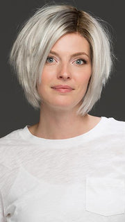 RYDER by Estetica in SILVERSUN/RT8 | Iced Blonde Dusted with Soft Sand and Golden Brown Roots