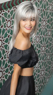 SERENA by Rene of Paris in MOONSTONE | Medium Gray with Blue-toned Silver highlights and Dark Roots