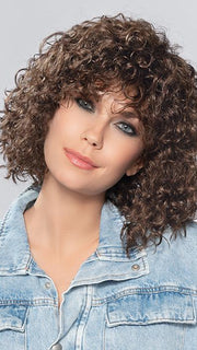 DISCO by ELLEN WILLE in CHOCOLATE ROOTED 6.30 | Medium to Dark Brown base with Light Reddish Brown highlights and Dark Roots