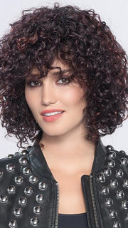 DISCO by ELLEN WILLE in AUBERGINE ROOTED 131.133.132 | Darkest Brown with hints of Plum at base and Bright Cherry Red and Dark Burgundy Highlights