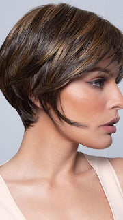 STACKED BOB by TressAllure in 829 | Medium Brown with Red highlights