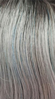 SNOWY-SAPPHIRE-R | Silver White Base with a hint of Soft Blue and Smoky Soft Black Roots