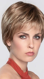 CHARLOTTE by ELLEN WILLE in LIGHT BERNSTEIN ROOTED | Light Auburn, Light Honey Blonde, and Light Reddish Brown blend and Dark Roots